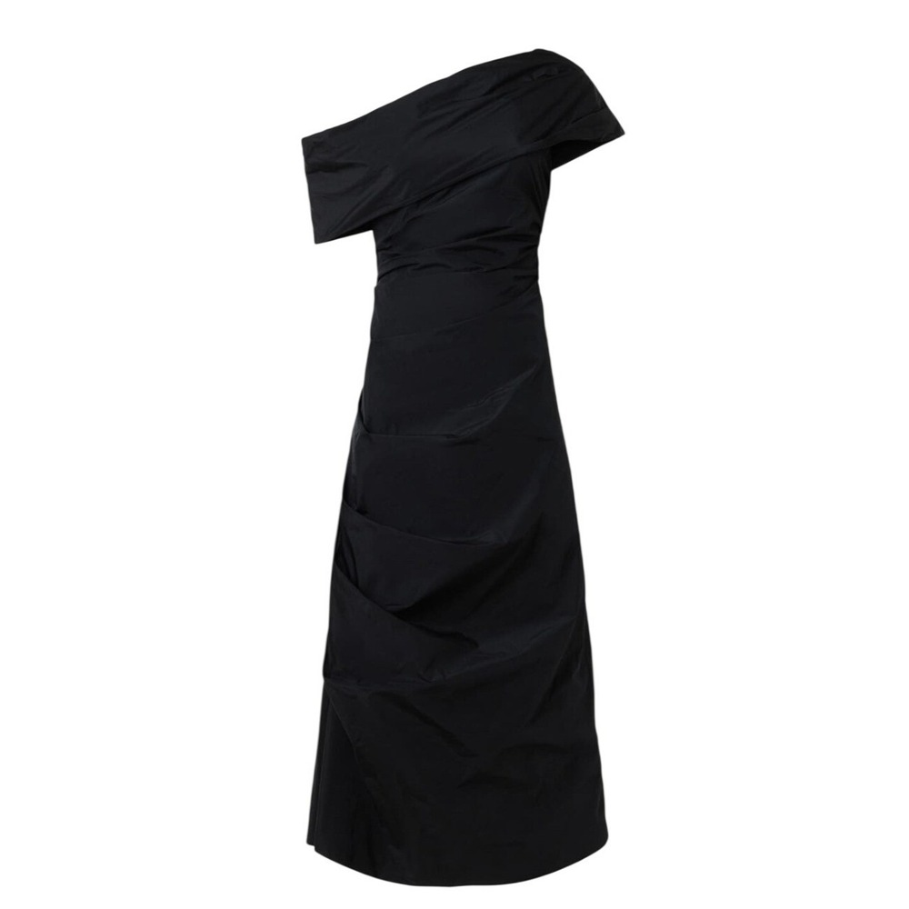 Co‎ Off The Shoulder Pintuck Draped Midi Dress Black Size XS - Picture 5 of 11